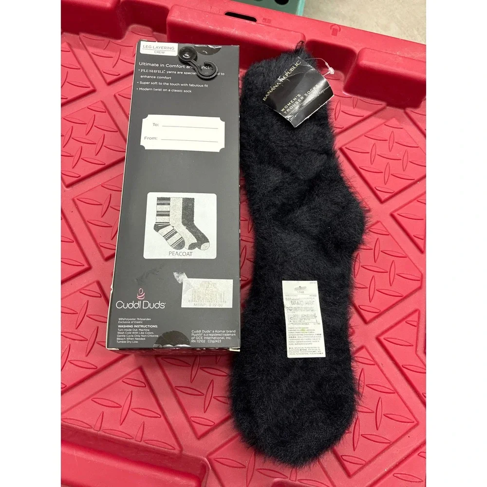 Cuddl Duds Plushfill 3-Pack Crew Socks & Banana Republic Fuzzy Trouser Socks NWT